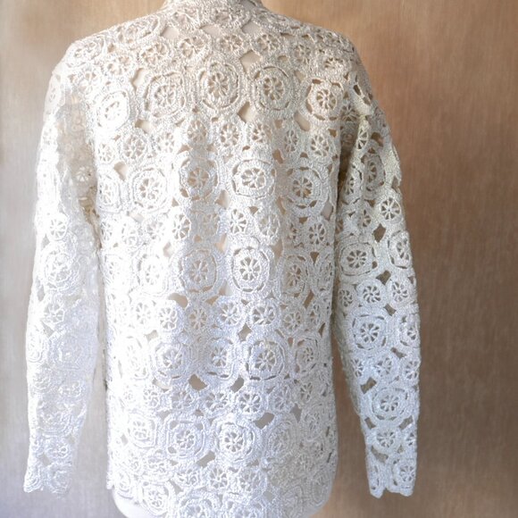 60s Vintage Silver Raffia Jacket, Made in Italy - Picture 3 of 10